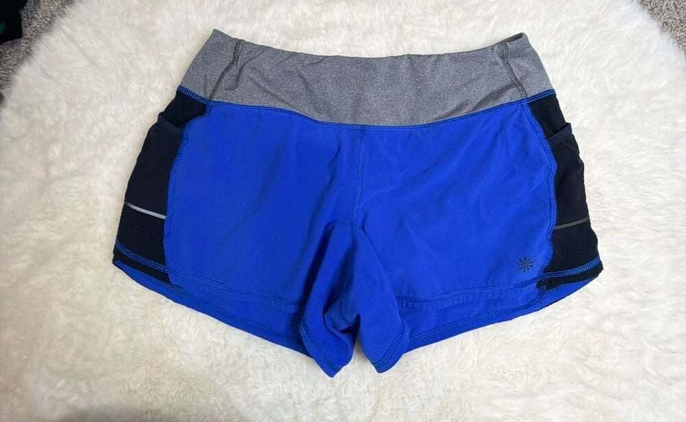 Athleta Ready Set Go 2-in-1 Running Shorts with Zip Pocket Size Small